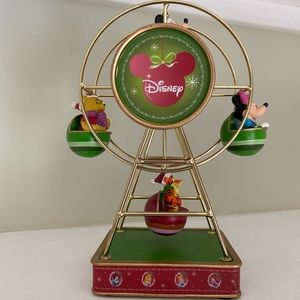 Vtg Disney Revolving Musical Christmas Ferris Wheel Mickey Minnie Pooh T…